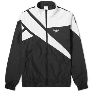 reebok windbreaker jacket XL black and white